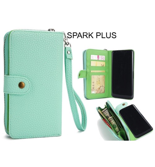 Spark Plus Coin Wallet Case Full Wallet Leather Case - Green