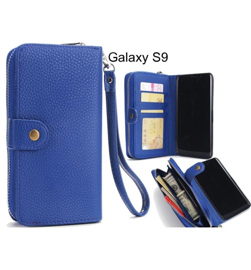Galaxy S9 Coin Wallet Case Full Wallet Leather Case - Dark Blue