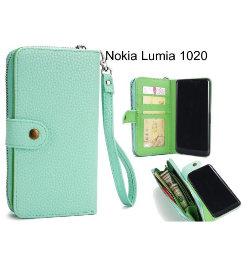 Nokia Lumia 1020 Coin Wallet Case Full Wallet Leather Case - Green