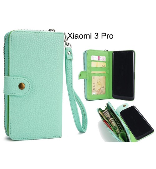 Xiaomi 3 Pro Coin Wallet Case Full Wallet Leather Case - Green