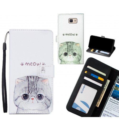 Galaxy J5 Prime  case 3 card leather wallet case printed ID