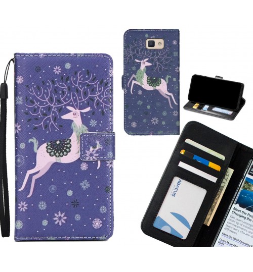 Galaxy J5 Prime  case 3 card leather wallet case printed ID