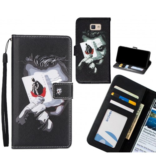 Galaxy J5 Prime  case 3 card leather wallet case printed ID