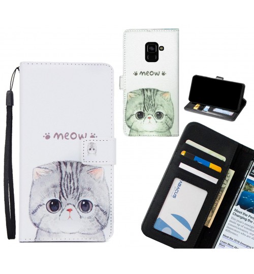 Galaxy A8 (2018)  case 3 card leather wallet case printed ID