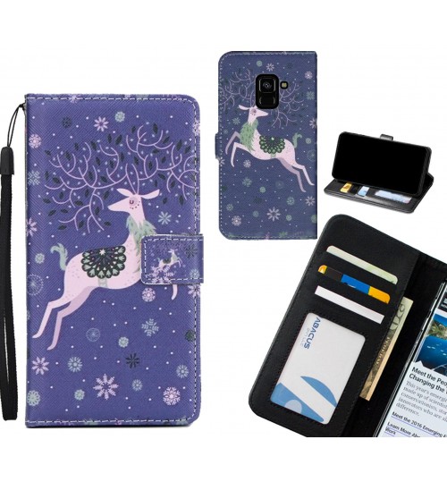 Galaxy A8 (2018)  case 3 card leather wallet case printed ID