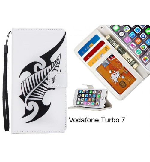 Vodafone Turbo 7  case 3 card leather wallet case printed ID