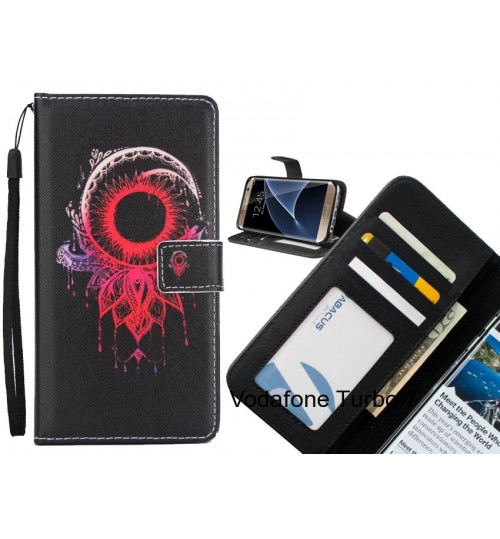Vodafone Turbo 7  case 3 card leather wallet case printed ID