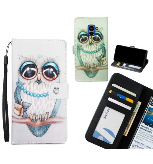 Galaxy A8 PLUS (2018)  case 3 card leather wallet case printed ID