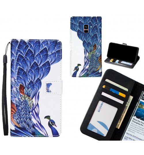 Galaxy A8 PLUS (2018)  case 3 card leather wallet case printed ID