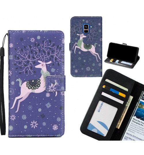 Galaxy A8 PLUS (2018)  case 3 card leather wallet case printed ID