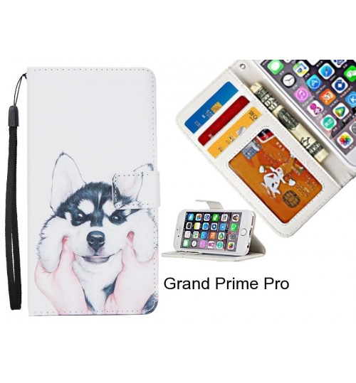 Grand Prime Pro  case 3 card leather wallet case printed ID