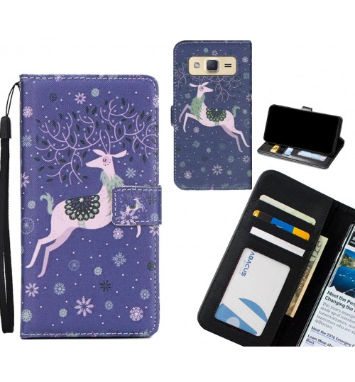 Galaxy J2  case 3 card leather wallet case printed ID