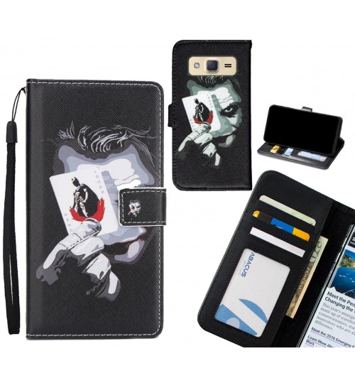 Galaxy J2  case 3 card leather wallet case printed ID