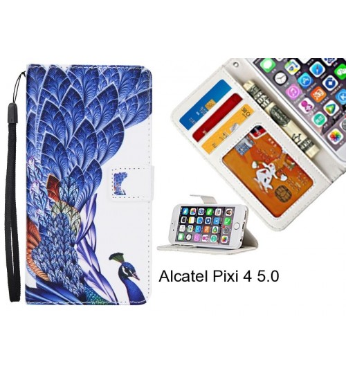 Alcatel Pixi 4 5.0  case 3 card leather wallet case printed ID