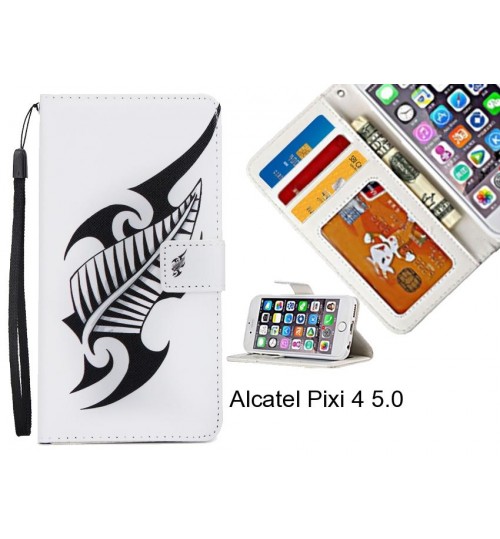 Alcatel Pixi 4 5.0  case 3 card leather wallet case printed ID