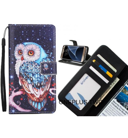 ONEPLUS TWO  case 3 card leather wallet case printed ID