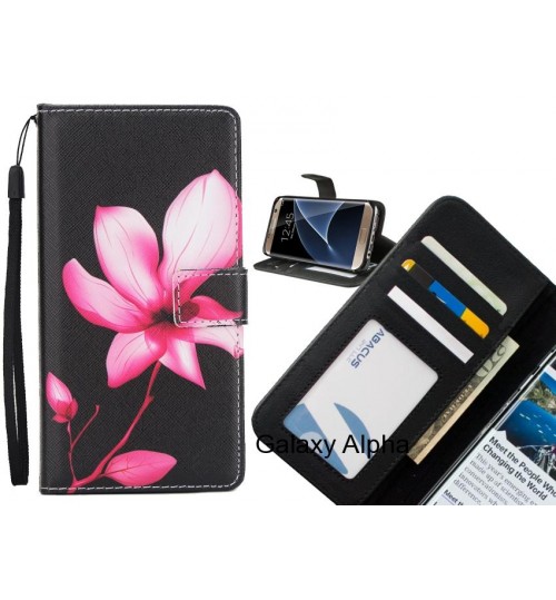 Galaxy Alpha  case 3 card leather wallet case printed ID