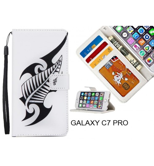 GALAXY C7 PRO  case 3 card leather wallet case printed ID