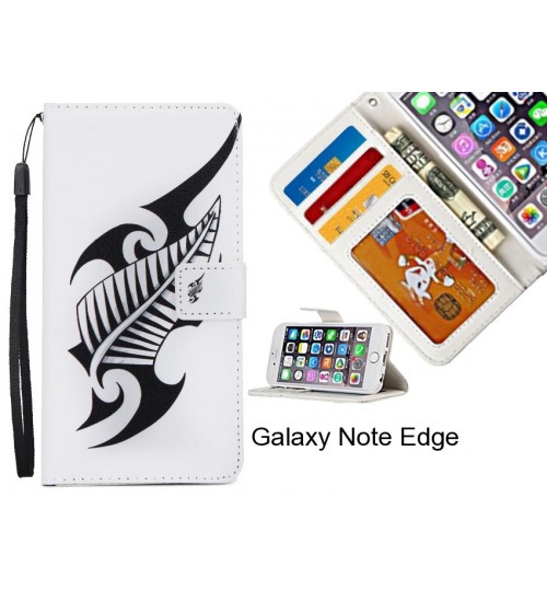 Galaxy Note Edge  case 3 card leather wallet case printed ID