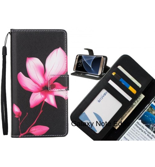 Galaxy Note Edge  case 3 card leather wallet case printed ID