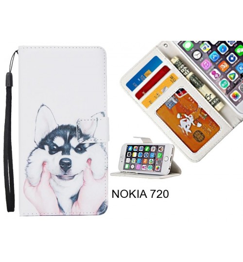 NOKIA 720  case 3 card leather wallet case printed ID