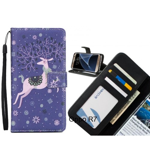 Oppo R7  case 3 card leather wallet case printed ID