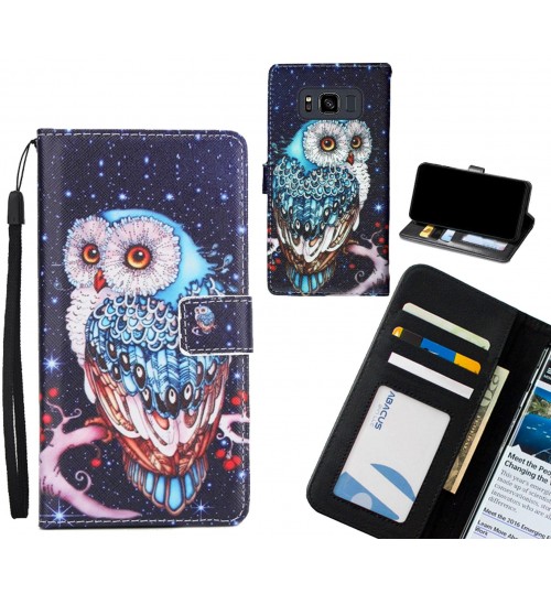 Galaxy S8 Active  case 3 card leather wallet case printed ID