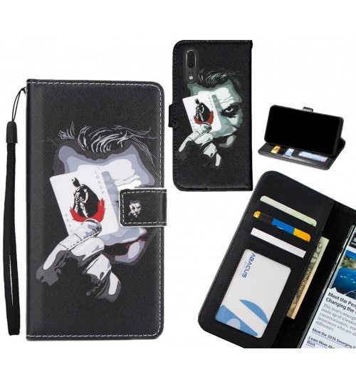 Huawei P20  case 3 card leather wallet case printed ID