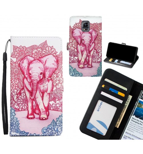 Galaxy Note 4  case 3 card leather wallet case printed ID