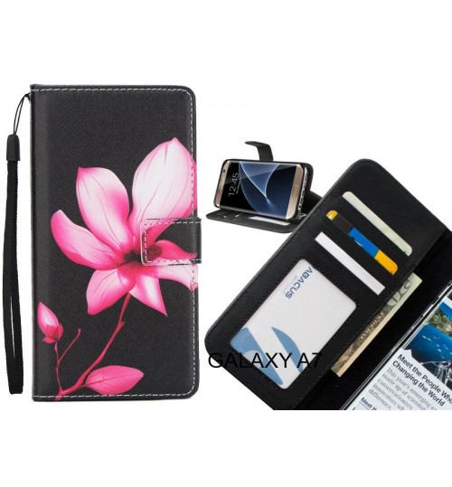 GALAXY A7  case 3 card leather wallet case printed ID