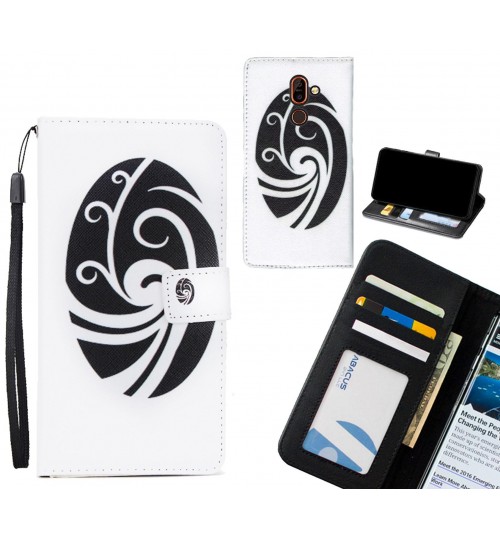 Nokia 7 plus  case 3 card leather wallet case printed ID