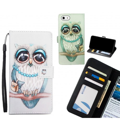 IPHONE 5  case 3 card leather wallet case printed ID