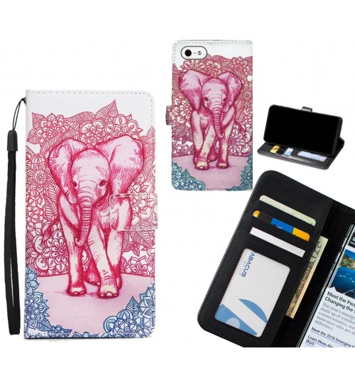 IPHONE 5  case 3 card leather wallet case printed ID