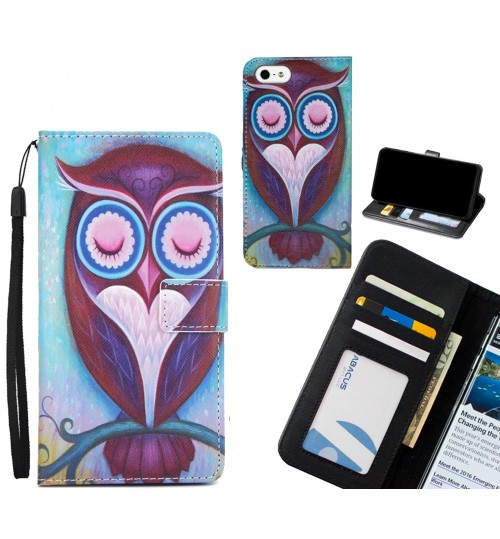 IPHONE 5  case 3 card leather wallet case printed ID