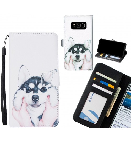 Galaxy S8  case 3 card leather wallet case printed ID