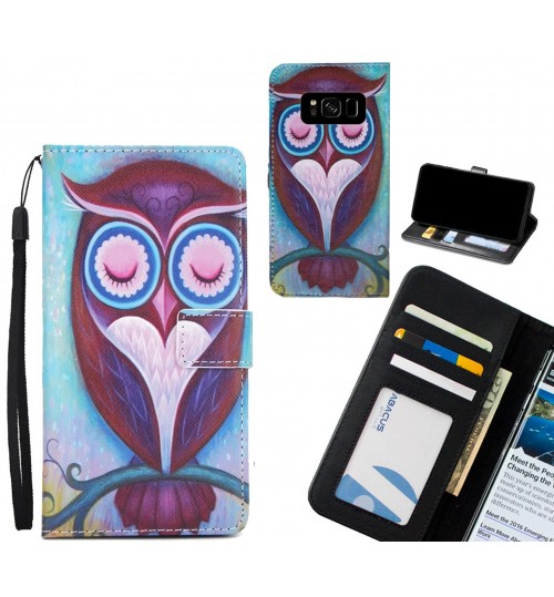 Galaxy S8  case 3 card leather wallet case printed ID