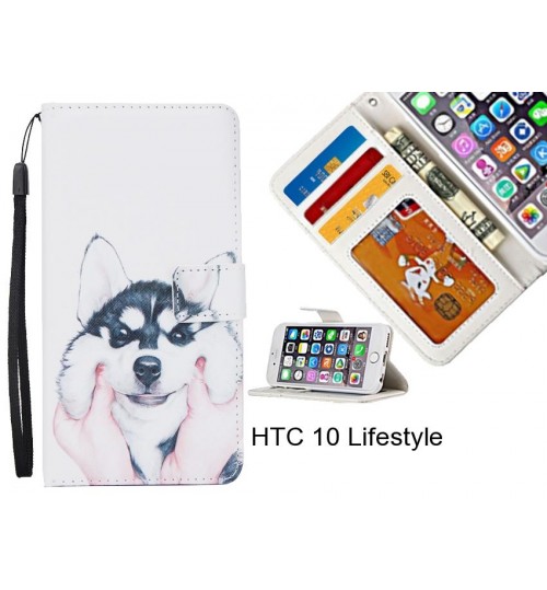 HTC 10 Lifestyle  case 3 card leather wallet case printed ID