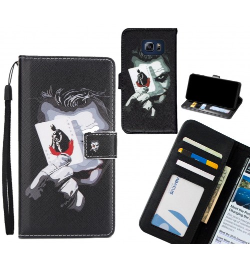 S6 Edge Plus  case 3 card leather wallet case printed ID