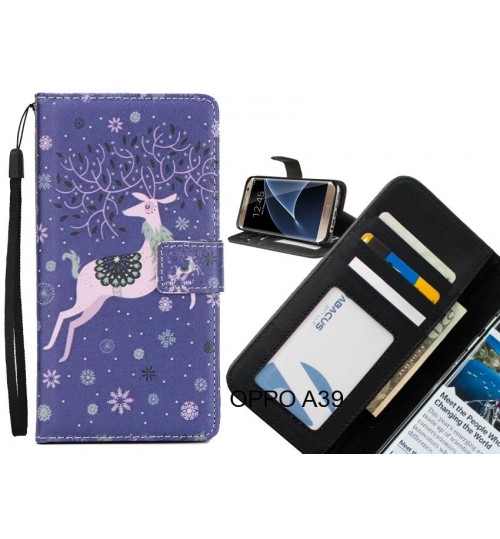 OPPO A39  case 3 card leather wallet case printed ID