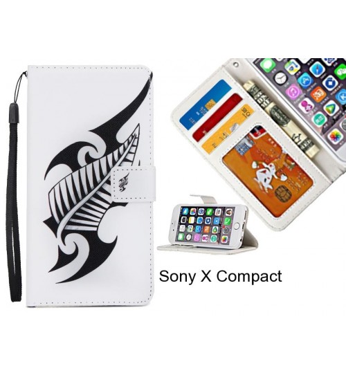 Sony X Compact  case 3 card leather wallet case printed ID