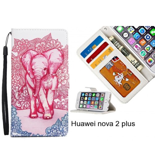 Huawei nova 2 plus  case 3 card leather wallet case printed ID