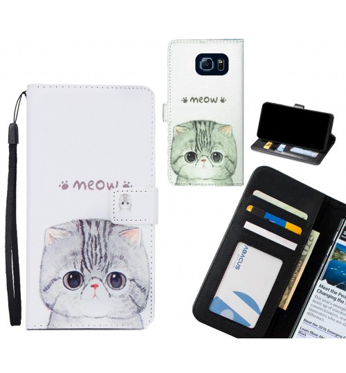 Galaxy S6  case 3 card leather wallet case printed ID