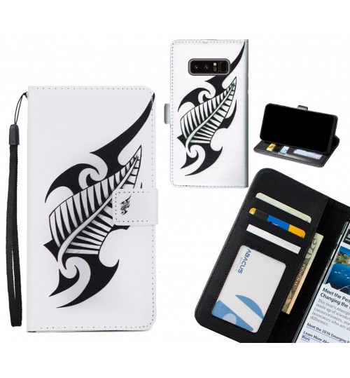 Galaxy Note 8  case 3 card leather wallet case printed ID