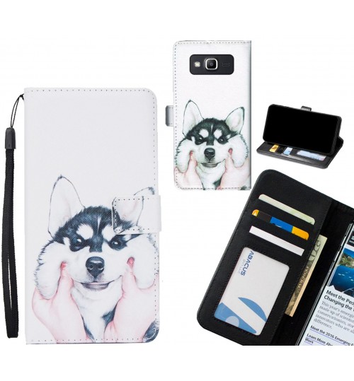 Galaxy J2 Prime  case 3 card leather wallet case printed ID