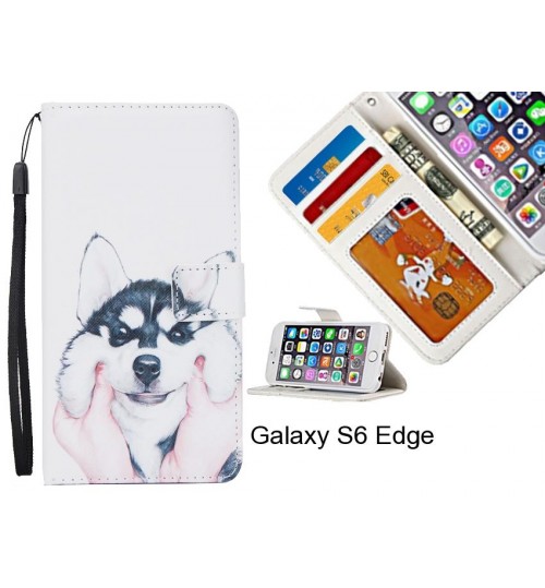 Galaxy S6 Edge  case 3 card leather wallet case printed ID