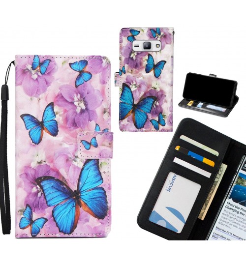 Galaxy J1 Ace  case 3 card leather wallet case printed ID