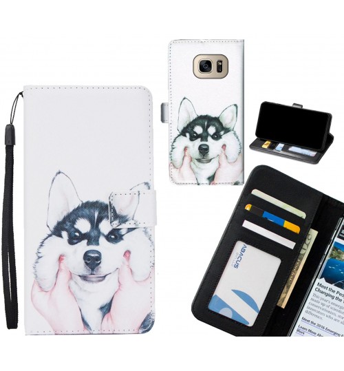 Galaxy S7  case 3 card leather wallet case printed ID