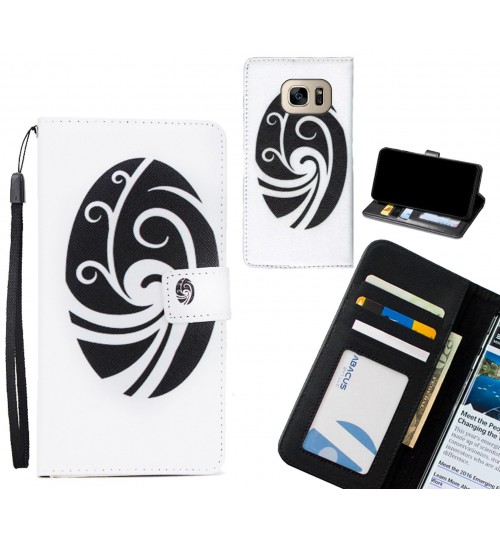 Galaxy S7  case 3 card leather wallet case printed ID