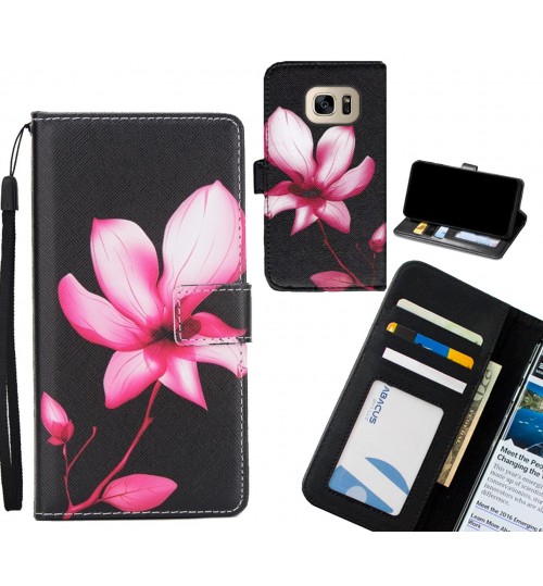 Galaxy S7  case 3 card leather wallet case printed ID