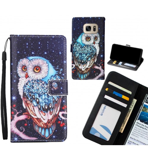 Galaxy S7  case 3 card leather wallet case printed ID